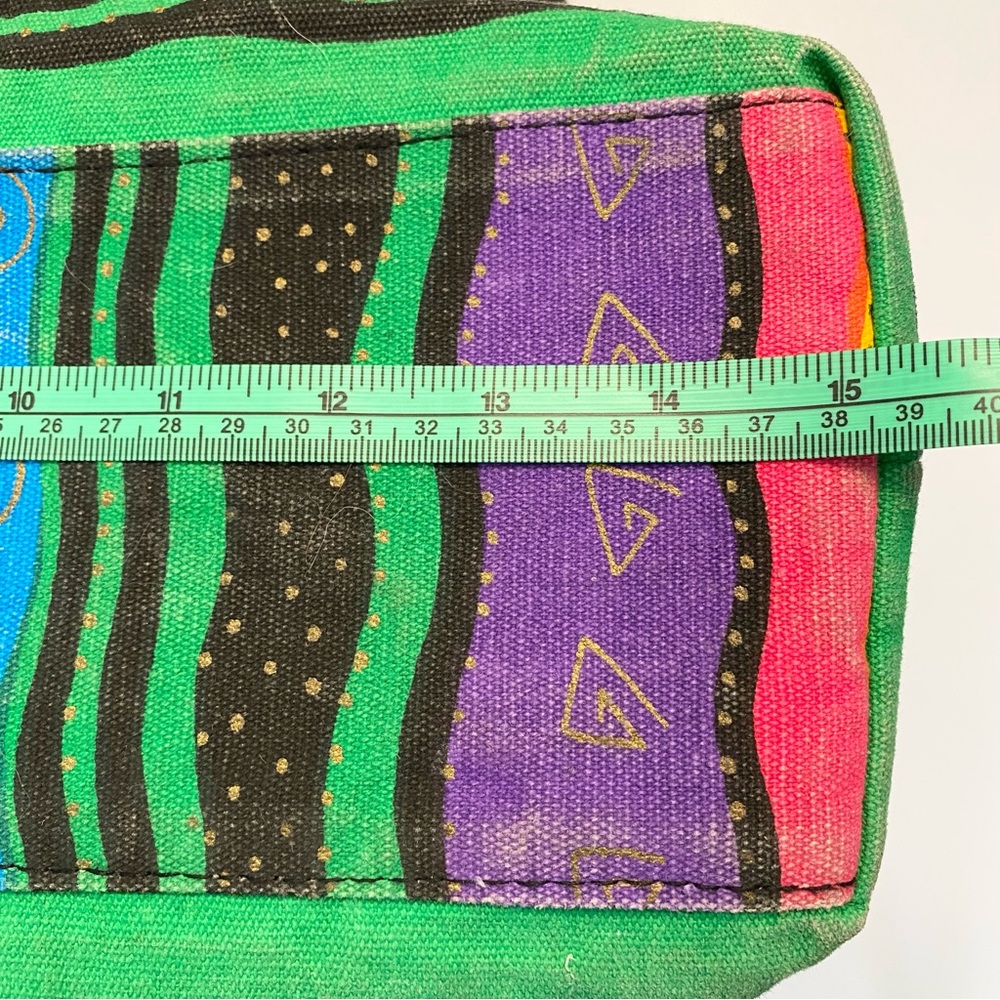 Laurel Burch Tote Bag Cats Canvas Coated Interior Vibrant Zipper Large Retired - Picture 12 of 14